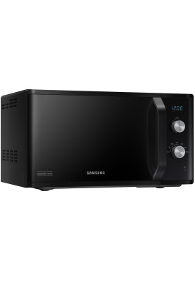 Мікрохвильова піч Samsung MS23K3614AK/UA, Black, 800W, 23л, соло, 6 рівнів потужності, керування механічне, годинник, розморожування, LED дисплей, поворотний стіл 28,8мм