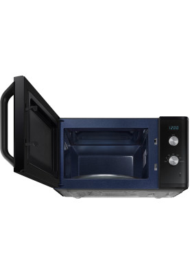 Мікрохвильова піч Samsung MS23K3614AK/UA, Black, 800W, 23л, соло, 6 рівнів потужності, керування механічне, годинник, розморожування, LED дисплей, поворотний стіл 28,8мм