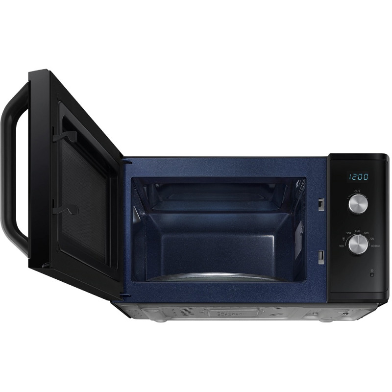 Мікрохвильова піч Samsung MS23K3614AK/UA, Black, 800W, 23л, соло, 6 рівнів потужності, керування механічне, годинник, розморожування, LED дисплей, поворотний стіл 28,8мм