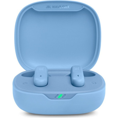 Навушники JBL Wave Flex, Blue, Bluetooth, мікрофон, чохол з функцією зарядки (JBLWFLEXBLU) Навушники JBL Wave Flex, Blue, Bluetooth, мікрофон, чохол з функцією зарядки (JBLWFLEXBLU)