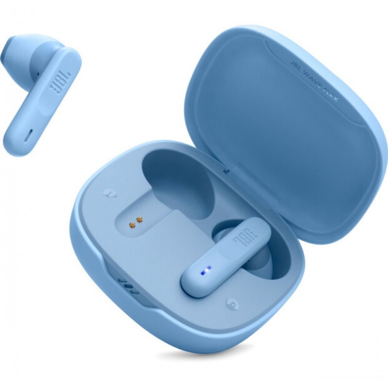 Навушники JBL Wave Flex, Blue, Bluetooth, мікрофон, чохол з функцією зарядки (JBLWFLEXBLU)