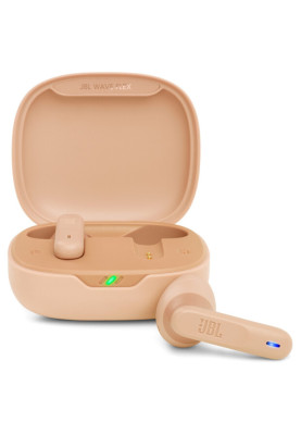 Навушники JBL Wave Flex, Beige, Bluetooth, мікрофон, чохол з функцією зарядки (JBLWFLEXBEG)