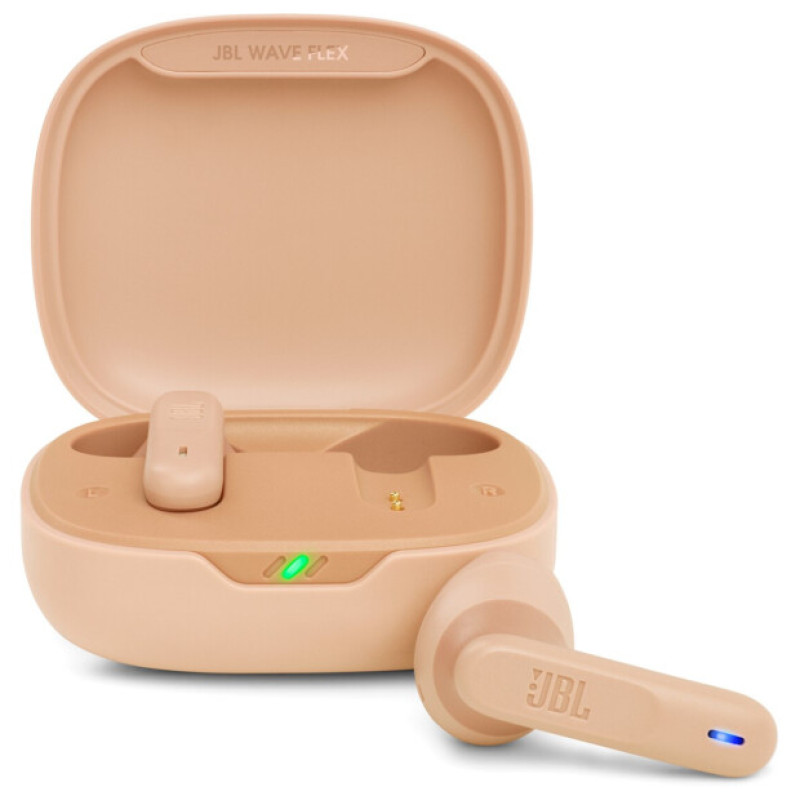 Навушники JBL Wave Flex, Beige, Bluetooth, мікрофон, чохол з функцією зарядки (JBLWFLEXBEG)