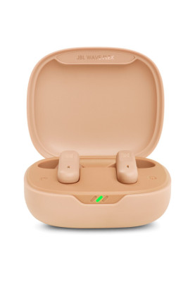Навушники JBL Wave Flex, Beige, Bluetooth, мікрофон, чохол з функцією зарядки (JBLWFLEXBEG)