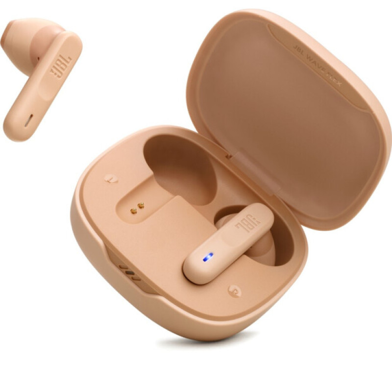 Навушники JBL Wave Flex, Beige, Bluetooth, мікрофон, чохол з функцією зарядки (JBLWFLEXBEG)