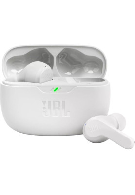 Навушники JBL Wave Beam, White, Bluetooth, мікрофон, чохол з функцією зарядки, технологія "JBL Deep Bass Sound" (JBLWBEAMWHT)