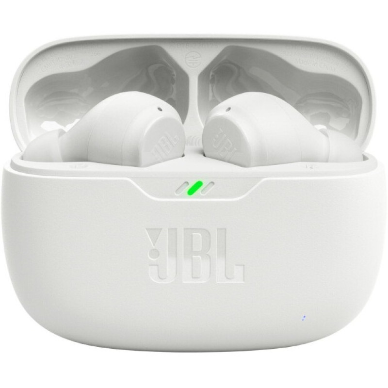 Навушники JBL Wave Beam, White, Bluetooth, мікрофон, чохол з функцією зарядки, технологія "JBL Deep Bass Sound" (JBLWBEAMWHT)