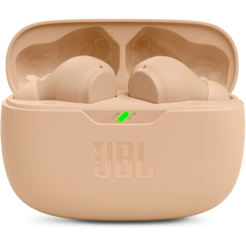 Навушники JBL Wave Beam, Beige, Bluetooth, мікрофон, чохол з функцією зарядки, технологія "JBL Deep Bass Sound" (JBLWBEAMBEG)