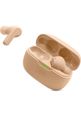 Навушники JBL Wave Beam, Beige, Bluetooth, мікрофон, чохол з функцією зарядки, технологія "JBL Deep Bass Sound" (JBLWBEAMBEG)
