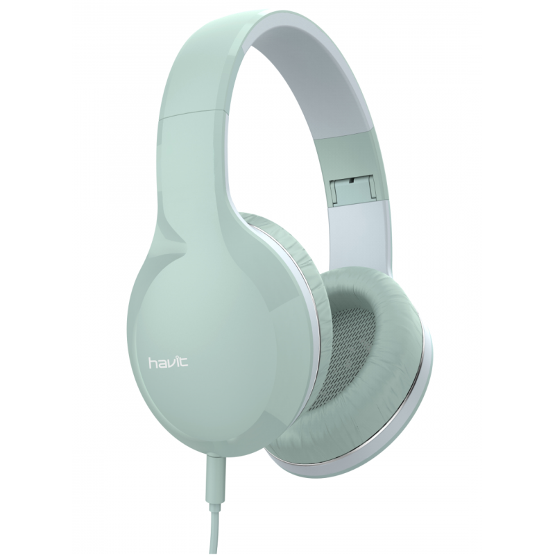 Навушники Havit HV-H100d Green, AUX (3.5мм), 32 Ом, кабель 1.2м