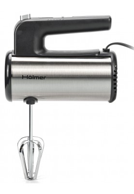Міксер Holmer HHM-45, Grey/Black, 450W, ручний, 5 швидкостей, режим ТУРБО, вінчики, гаки для замісу тіста, захист від перегріву
