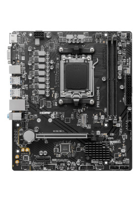 Материнська плата AM5 MSI PRO A620M-E, A620, 2xDDR5, Int.Video (CPU), 4xSATA3, 1xM.2, 1xPCI-E 4.0 x16, 1xPCI-E 3.0 x1, ALC897, RTL8111H, 6xUSB3.2/6xUSB2.0, VGA/HDMI, MicroATX