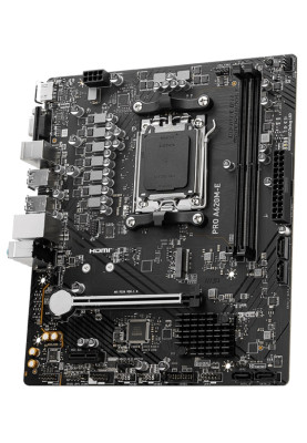 Материнська плата AM5 MSI PRO A620M-E, A620, 2xDDR5, Int.Video (CPU), 4xSATA3, 1xM.2, 1xPCI-E 4.0 x16, 1xPCI-E 3.0 x1, ALC897, RTL8111H, 6xUSB3.2/6xUSB2.0, VGA/HDMI, MicroATX