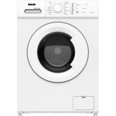 Пральна машина Edler EWF6014, White, 6 кг, фронтальна, 16 програм, 1000 об/хв, функція швидке прання, клас енергоспоживання A+++, 85x59.5x44 см
