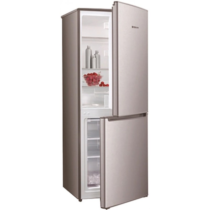 Холодильник Edler ED-227DCI, Steel, двокамерний, з нижньою мор. камерою, загальний об'єм 204L, корисний об'єм 137L/66L, механічне керування, A+, 151x57x55 см