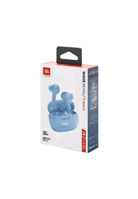 Навушники JBL Wave Beam, Blue, Bluetooth, мікрофон, чохол з функцією зарядки, технологія "JBL Deep Bass Sound" (JBLWBEAMBLU)