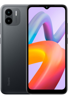 Смартфон Xiaomi Redmi A2 Black, 2 Nano SIM, 6.52" (1600х720) IPS, MediaTek Helio G36 4x2.2GHz+4x1.8GHz, RAM 2GB, ROM 32GB, MicroSD (Max 512GB), GPS, Wi-Fi, BT, LTE, 3 Cam, Li-Ion 5000mAh, Android 13 (Go Edition)