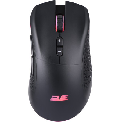 Миша бездротова 2E MG350 GAMING, Black, 2.4GHz, оптична (сенсор PixArt 3325), 200 - 10000 dpi, RGB підсвічування, 7 програмованих кнопок, до 10 м, акумулятор 600 mAh, перемикачі Kailh 20M + Huano 3M (2E-MG350UB-WL)