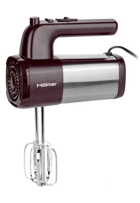 Міксер Holmer HHM-405R, Red/Silver, 450W, ручний, 5 швидкостей, режим турбо, вінчики, гаки для замісу тіста, захист від перегріву