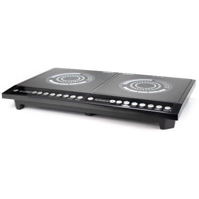 Настільна плита Eisen EIP-228D, Black, 2х2000W, індукційна, 2 зони нагріву, 8 рівнів температури, 4 режими приготування, керування кнопкове, розпізнавання розміру посуду, автовідключення