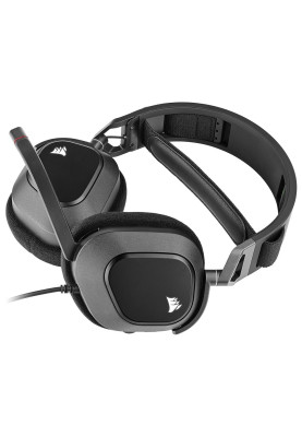 Навушники Corsair HS80 RGB, Black, USB, динаміки 50 мм, мікрофон, Dolby Audio 7.1, 32 Ом, 116 дБ, 1.8 м (CA-9011237-EU)