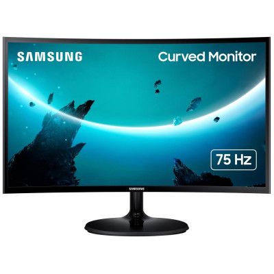 Монітор вигнутий 23.5" Samsung LS24C360, Black, WLED, VA, 1800R, 1920x1080, 4 мс, 250 кд/м², 3000:1, 178°/178°, VGA/HDMI, AMD FreeSync (LS24C360EAIXCI)