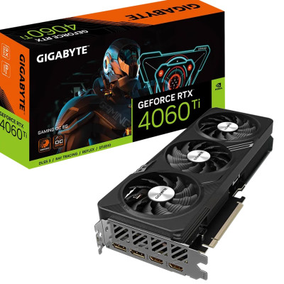 Відеокарта GeForce RTX 4060 Ti, Gigabyte, GAMING OC, 8Gb GDDR6, 128-bit, 2xHDMI/2xDP, 2580/18000 MHz, 8-pin (GV-N406TGAMING OC-8GD)
