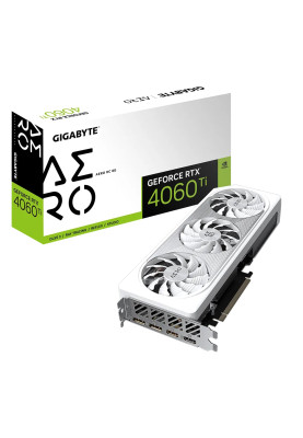 Відеокарта GeForce RTX 4060 Ti, Gigabyte, AERO OC, 8Gb GDDR6, 128-bit, 2xHDMI/2xDP, 2580/18000 MHz, 8-pin (GV-N406TAERO OC-8GD)