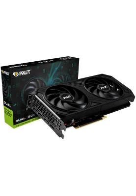 Відеокарта GeForce RTX 4060 Ti, Palit, Dual, 8Gb GDDR6, 128-bit, HDMI/3xDP, 2535/18000 MHz, 8-pin (NE6406T019P1-1060D)