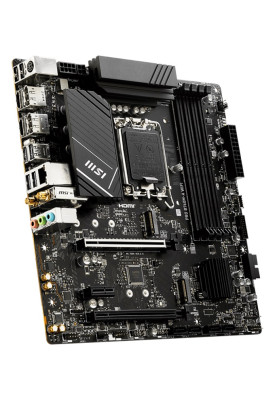 Материнська плата LGA1700, MSI PRO B760M-A WIFI, B760, 4xDDR5, Int.Video(CPU), 4xSATA3, 2xM.2, 2xPCI-E 16x 4.0, 1xPCI-E 1x 3.0, ALC897, RTL8125BG, WiFi6, Bluetooth 5.3, 9xUSB3.2/6xUSB2.0, 2xHDMI/2xDP, MicroATX