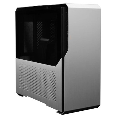 Корпус ALmordor SilverLining 160G ITX Silver, без БЖ, Mini Tower SFF, для Mini ITX, 1xUSB 3.0, 1xType-C, макс. CPU - 120 мм / VGA - 320 мм / PSU - 120 мм (SFX), алюмінієвий, бічна панель із загартованого скла, СРО - 240 мм (збоку) (ALSL160GISL)