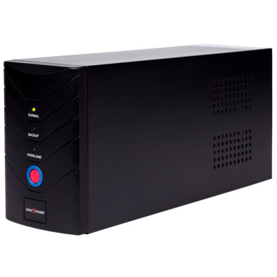 Джерело безперебійного живлення LogicPower 650VA/390W, 2 розетки, AVR, 7.5Ач12В, чорний металевий корпус (1078)