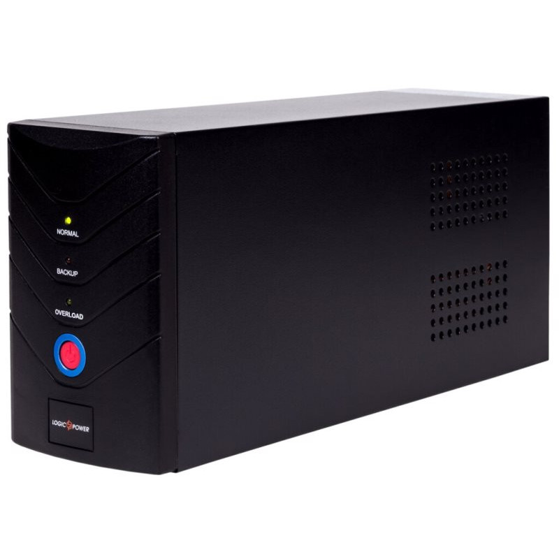 Джерело безперебійного живлення LogicPower 650VA / 390W, 2 розетки, AVR, 7.5Ач12В, чорний металевий корпус (1078)