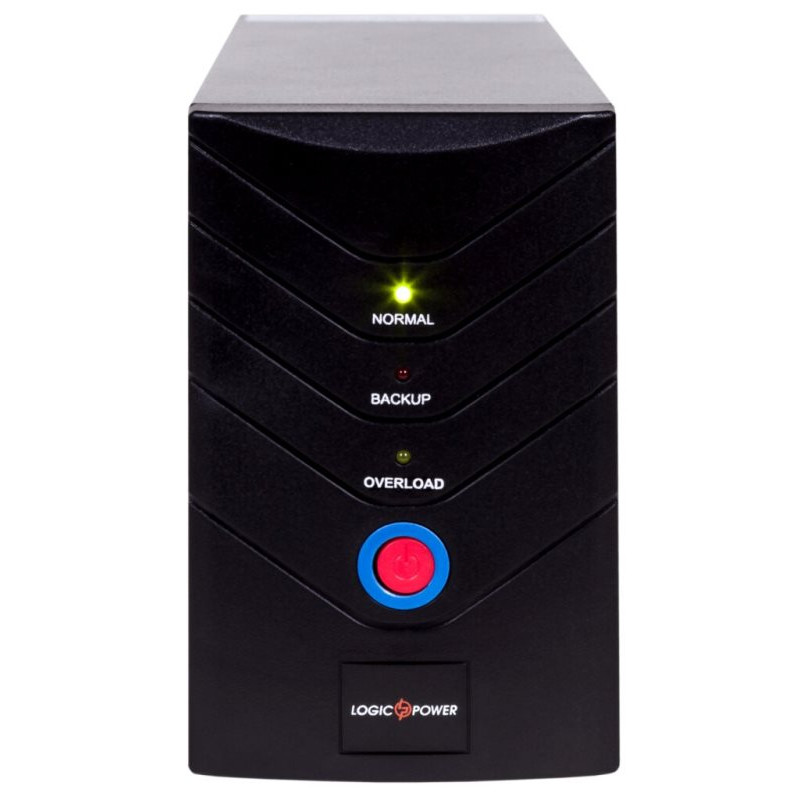 Джерело безперебійного живлення LogicPower 650VA / 390W, 2 розетки, AVR, 7.5Ач12В, чорний металевий корпус (1078)
