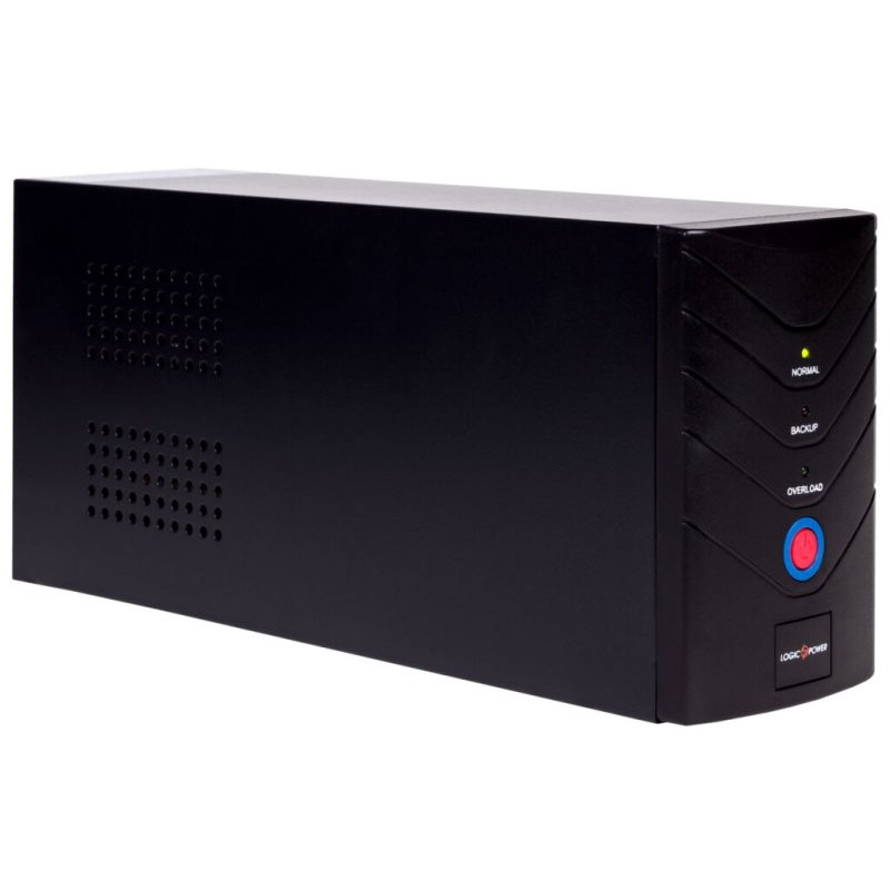 Джерело безперебійного живлення LogicPower 650VA / 390W, 2 розетки, AVR, 7.5Ач12В, чорний металевий корпус (1078)