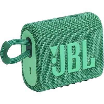 Колонка портативна 1.0 JBL Go 3 Eco Green, 4.2 Вт, Bluetooth, живлення від акумулятора, IP67 водонепроникна (JBLGO3ECOGRN)