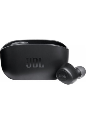 Навушники JBL Vibe 100TWS, Black, Bluetooth, мікрофон, чохол з функцією зарядки, технологія "Pure Bass" (JBLV100TWSBLKEU)