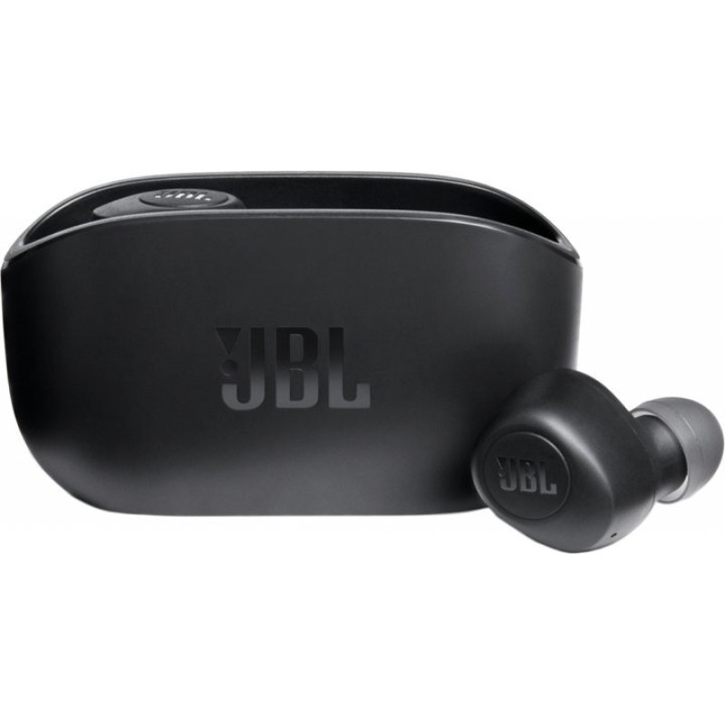 Навушники JBL Vibe 100TWS, Black, Bluetooth, мікрофон, чохол з функцією зарядки, технологія "Pure Bass" (JBLV100TWSBLKEU)