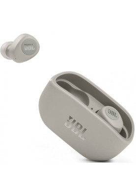 Навушники JBL Vibe 100TWS, Ivory, Bluetooth, мікрофон, чохол з функцією зарядки, технологія "Pure Bass" (JBLV100TWSIVREU)
