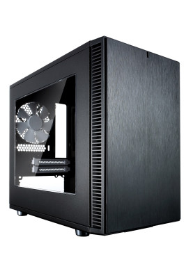 Корпус Fractal Design Define Nano S Window, Black, без БЖ, Mini Tower, для Mini-ITX, 2xUSB 3.0, макс. CPU - 160 мм / VGA - 315 мм, 1x140 мм / 1x120 мм, бічна панель з вікном (FD-CA-DEF-NANO-S-BK-W)