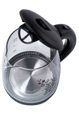 Електрочайник Liberton LEK-6820 Black, 2000W, 1.7л, скло+пластик, дисковий, індикатор рівня води, захист від перегріву, відключення за відсутності води, LED-індикатор включення