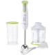 Блендер Edler EDHB-6045 White/Green, 500W, занурювальний, 2 швидкості, мірний стакан 700мл, подрібнювач 500мл, вінчик для збивання