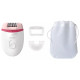 Епілятор Philips BRE255/00 White, суха епіляція, дисковий, 2 швидкості, 20 щипців, підсвічування, можна мити під водою, робота від мережі, насадка з масажним ефектом