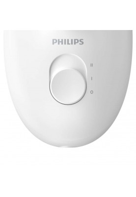 Епілятор Philips BRE255/00 White, суха епіляція, дисковий, 2 швидкості, 20 щипців, підсвічування, можна мити під водою, робота від мережі, насадка з масажним ефектом