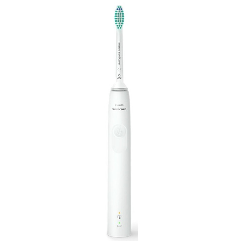 Зубна щітка електрична Philips Sonicare 3100 series HX3671/13 White, звукова технологія чищення, 1 насадка, доросла, час безперервної роботи 14днів, індикатор зарядки, датчик тиску, таймер