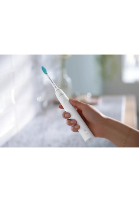 Зубна щітка електрична Philips Sonicare 3100 series HX3671/13 White, звукова технологія чищення, 1 насадка, доросла, час безперервної роботи 14днів, індикатор зарядки, датчик тиску, таймер