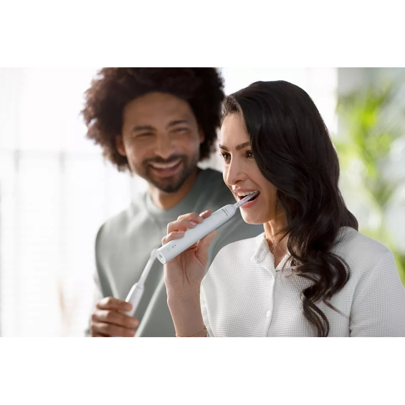 Зубна щітка електрична Philips Sonicare 3100 series HX3671/13 White, звукова технологія чищення, 1 насадка, доросла, час безперервної роботи 14днів, індикатор зарядки, датчик тиску, таймер