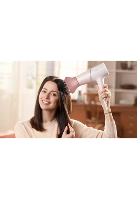 Фен Philips BHD530/00, White/Pink, 2300W, 6 швидкостей, 6 режимів, подвійна іонізація, дифузор, концентратор, технологія ThermoShield