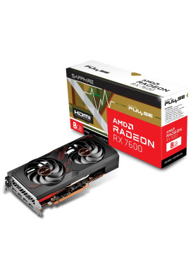 Відеокарта Radeon RX 7600, Sapphire, PULSE, 8Gb GDDR6, 128-bit, HDMI/3xDP, 2755/18000 MHz, 8-pin (11324-01-20G)