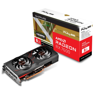 Відеокарта Radeon RX 7600, Sapphire, PULSE, 8Gb GDDR6, 128-bit, HDMI/3xDP, 2755/18000 MHz, 8-pin (11324-01-20G)